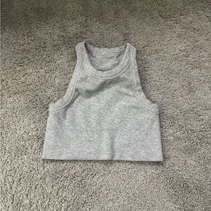 Alo grey ribbed high neck bra